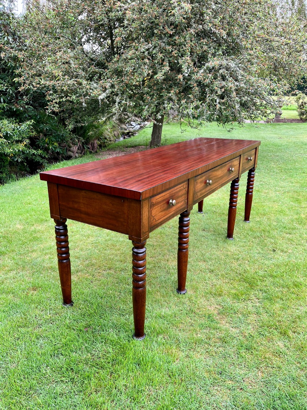 Scottish inlaid console serving table  View IV