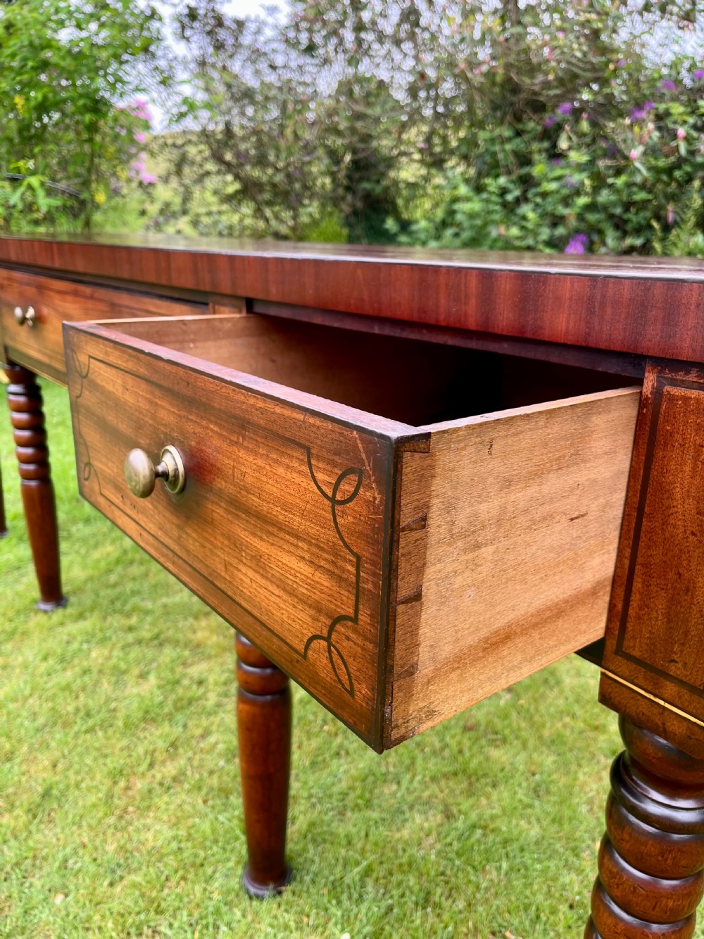 Scottish inlaid console serving table  View X