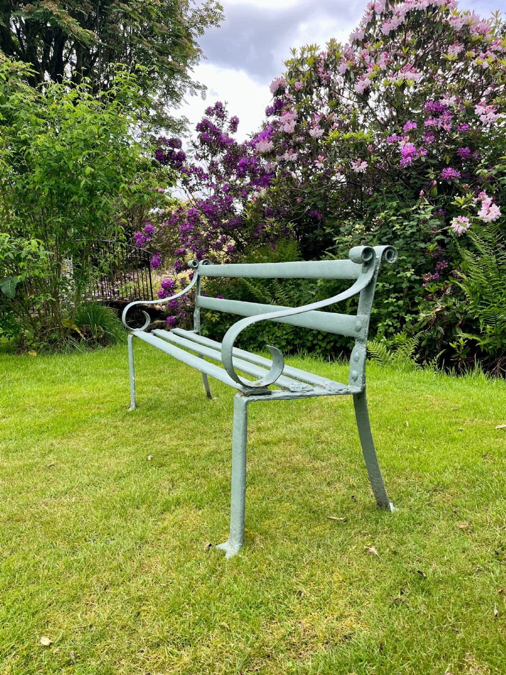 Estate made iron garden bench  View IV