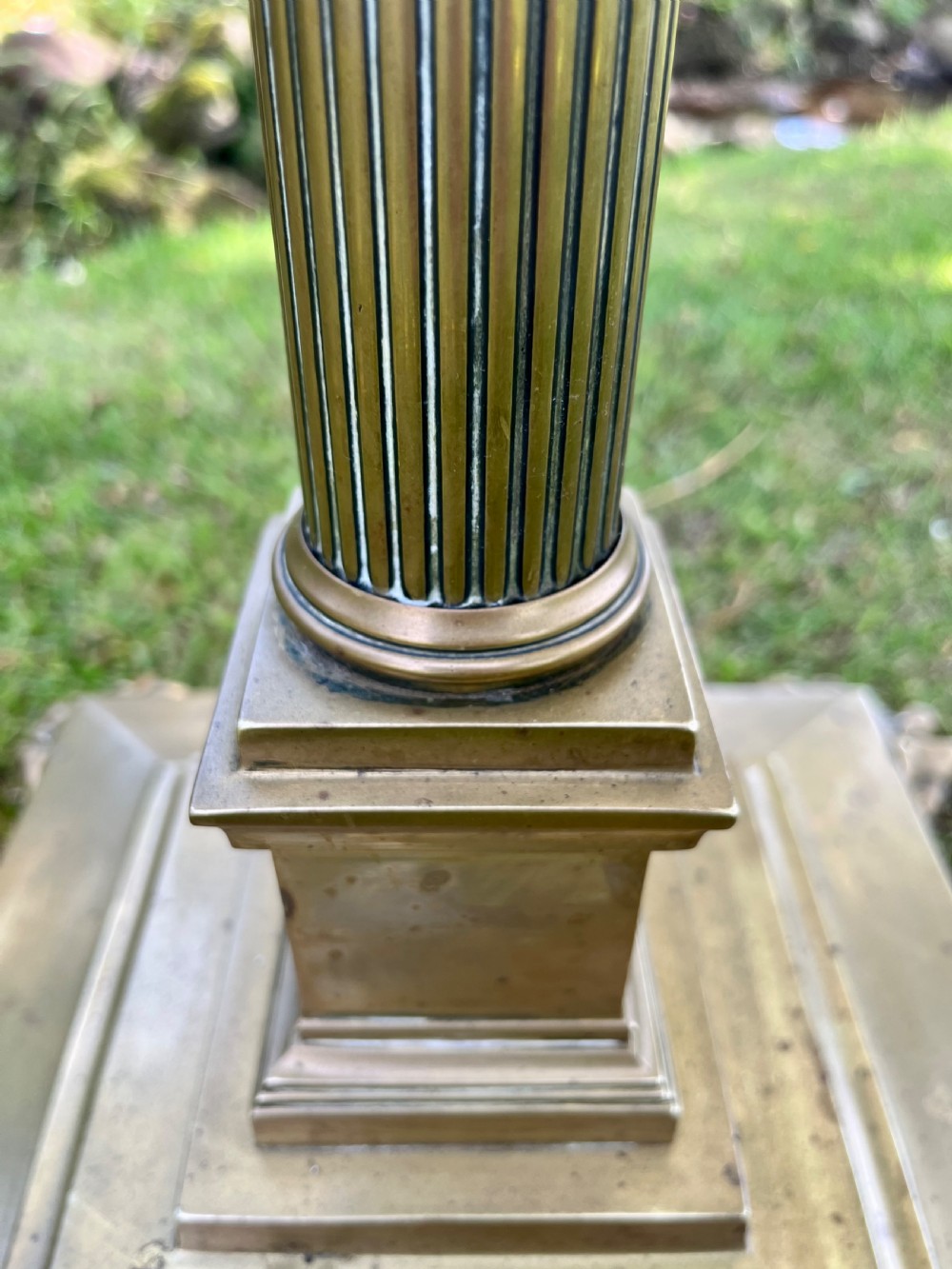 Brass Corinthian standard lamp  View III