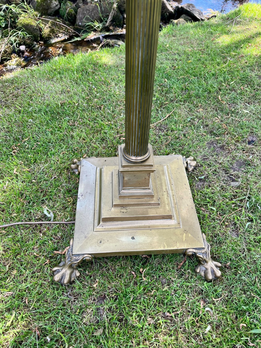 Brass Corinthian standard lamp  View IV