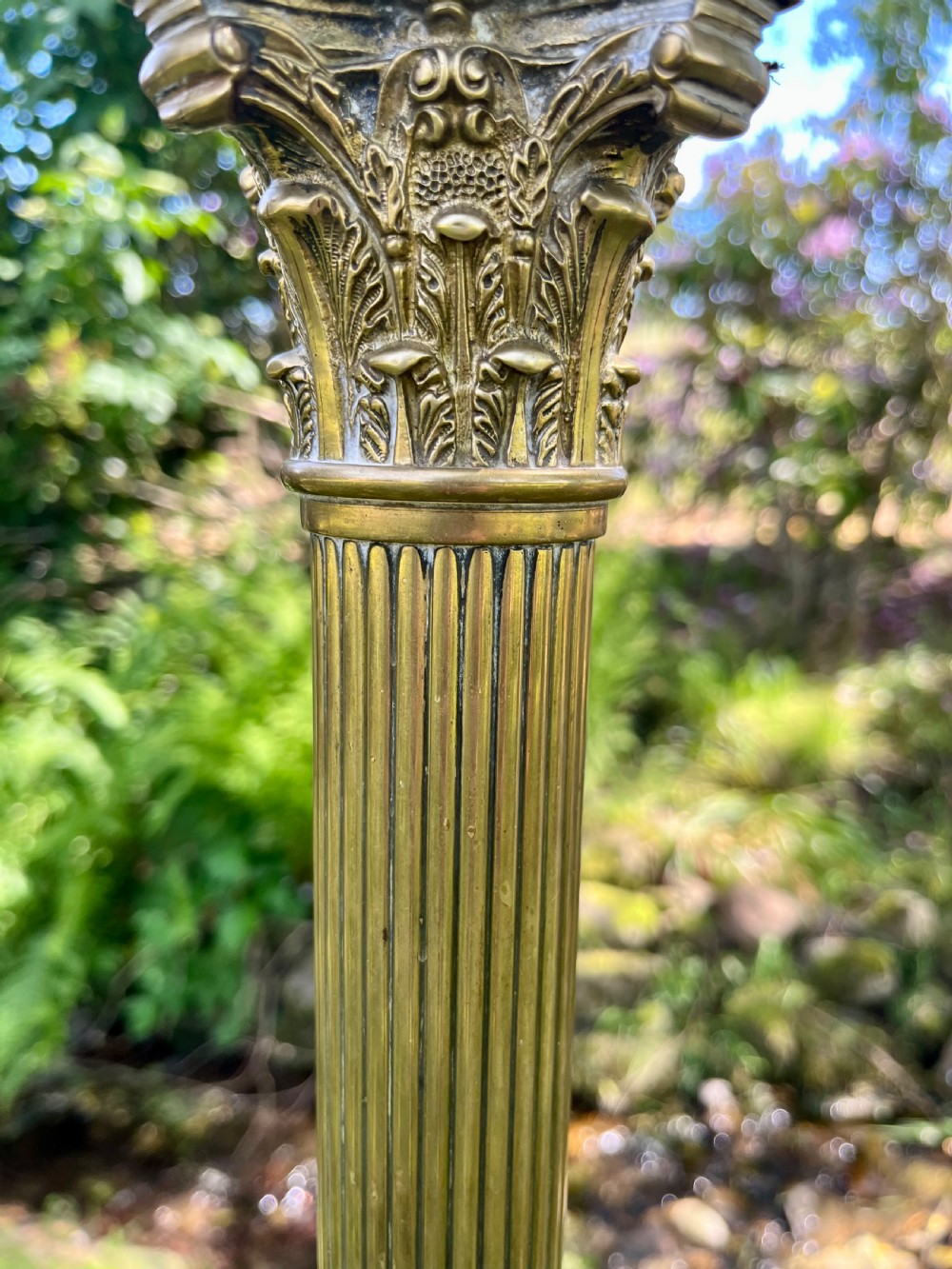 Brass Corinthian standard lamp  View VIII