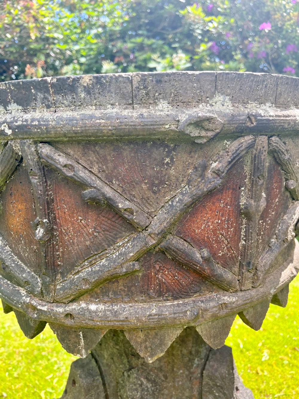 Rare Scottish faux bois garden planter View III