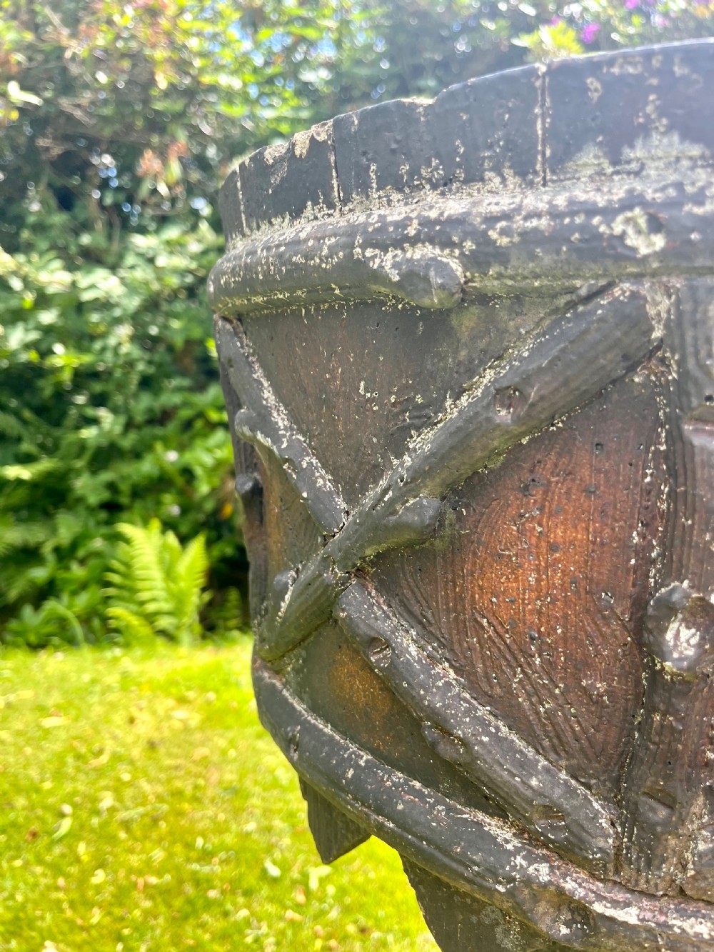 Rare Scottish faux bois garden planter View VI