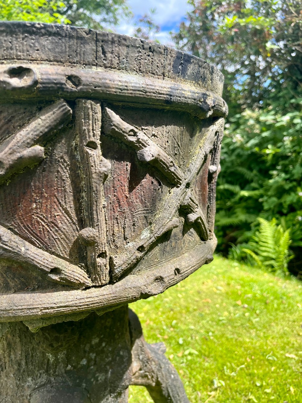 Rare Scottish faux bois garden planter View VIII