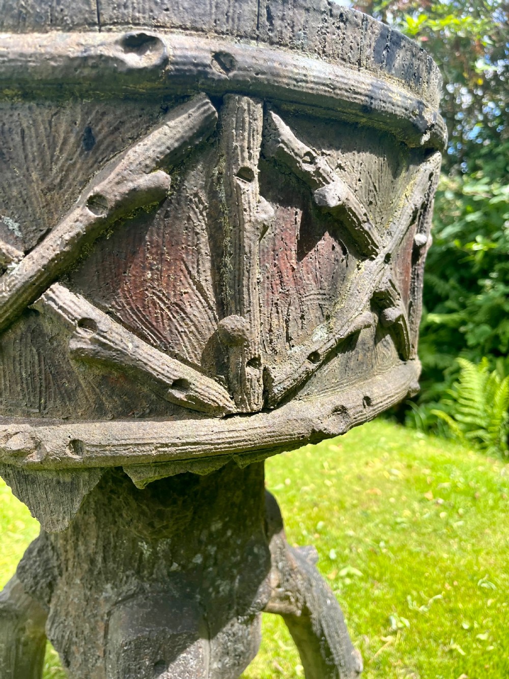 Rare Scottish faux bois garden planter View IX