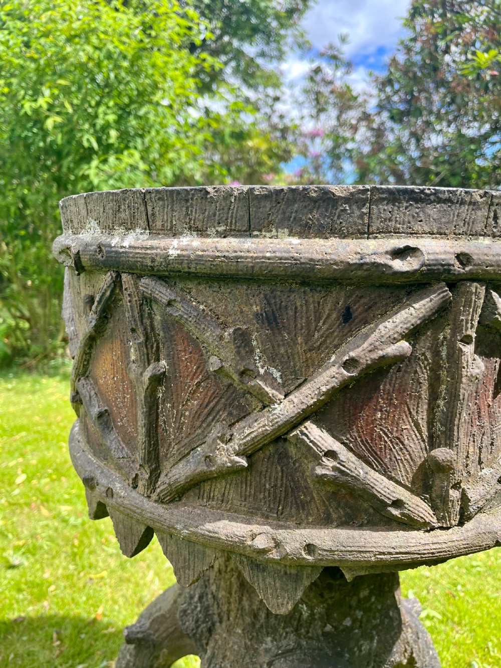 Rare Scottish faux bois garden planter View XI
