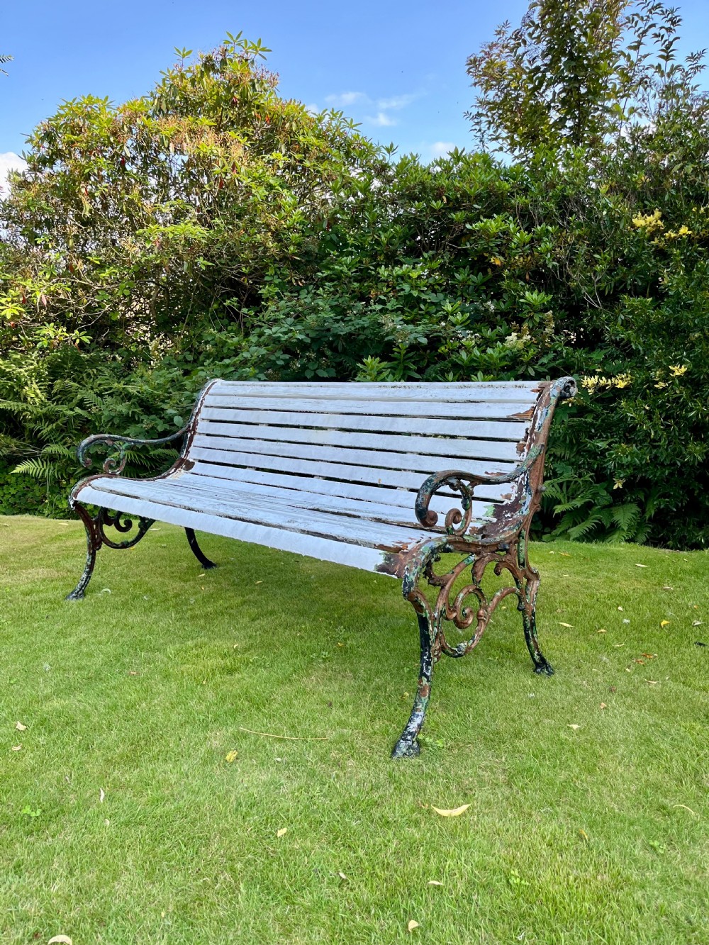 Rare Scottish cast iron garden bench 