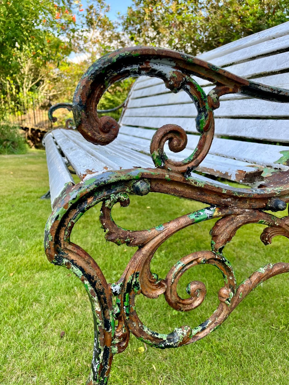 Rare Scottish cast iron garden bench  View V