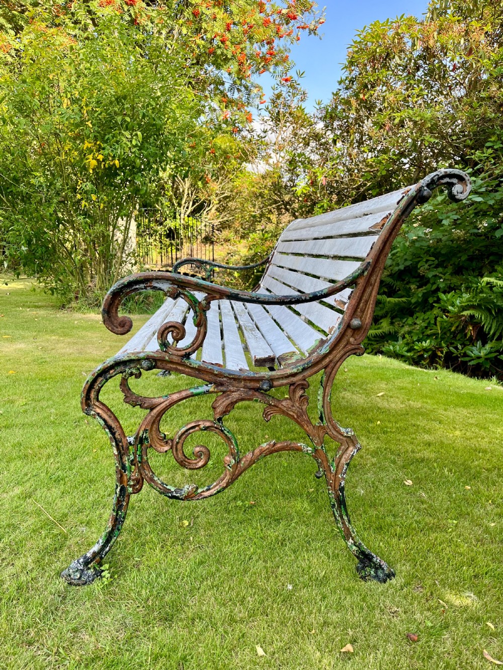 Rare Scottish cast iron garden bench  View XV