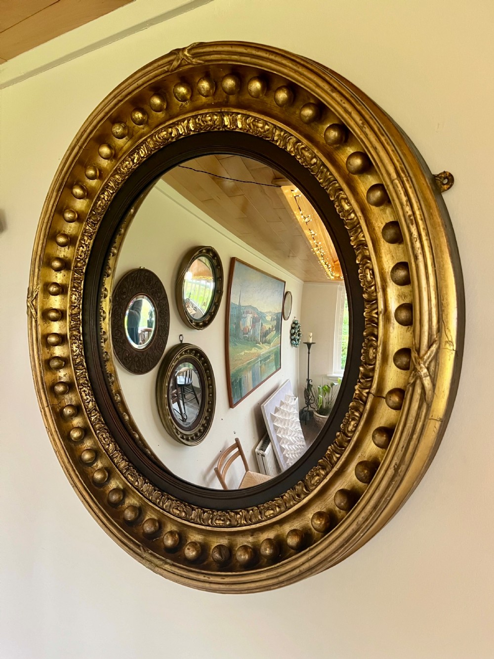 Large gilt convex mirror  View III