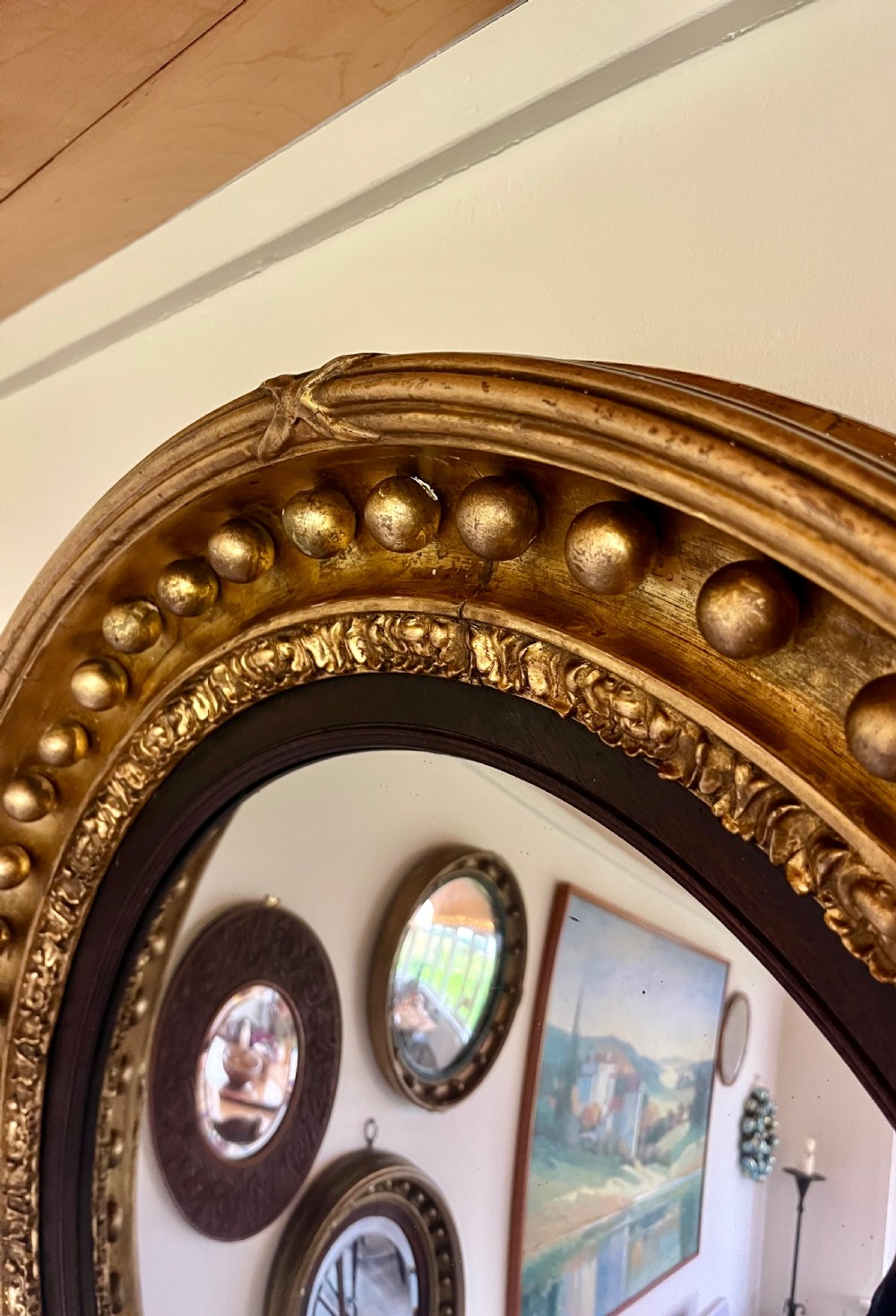 Large gilt convex mirror  View VI