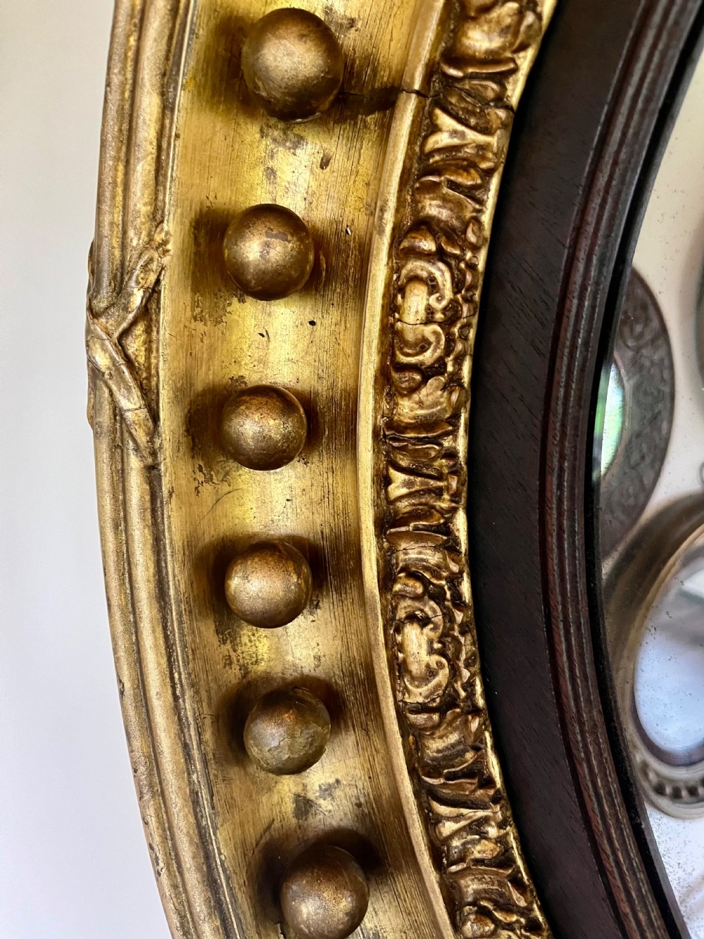 Large gilt convex mirror  View VIII