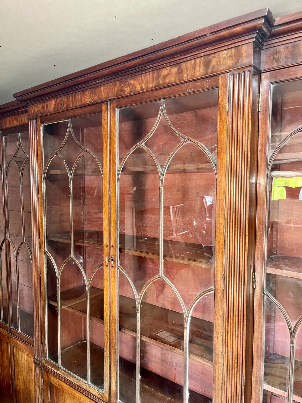 Large regency breakfront library bookcase  View III