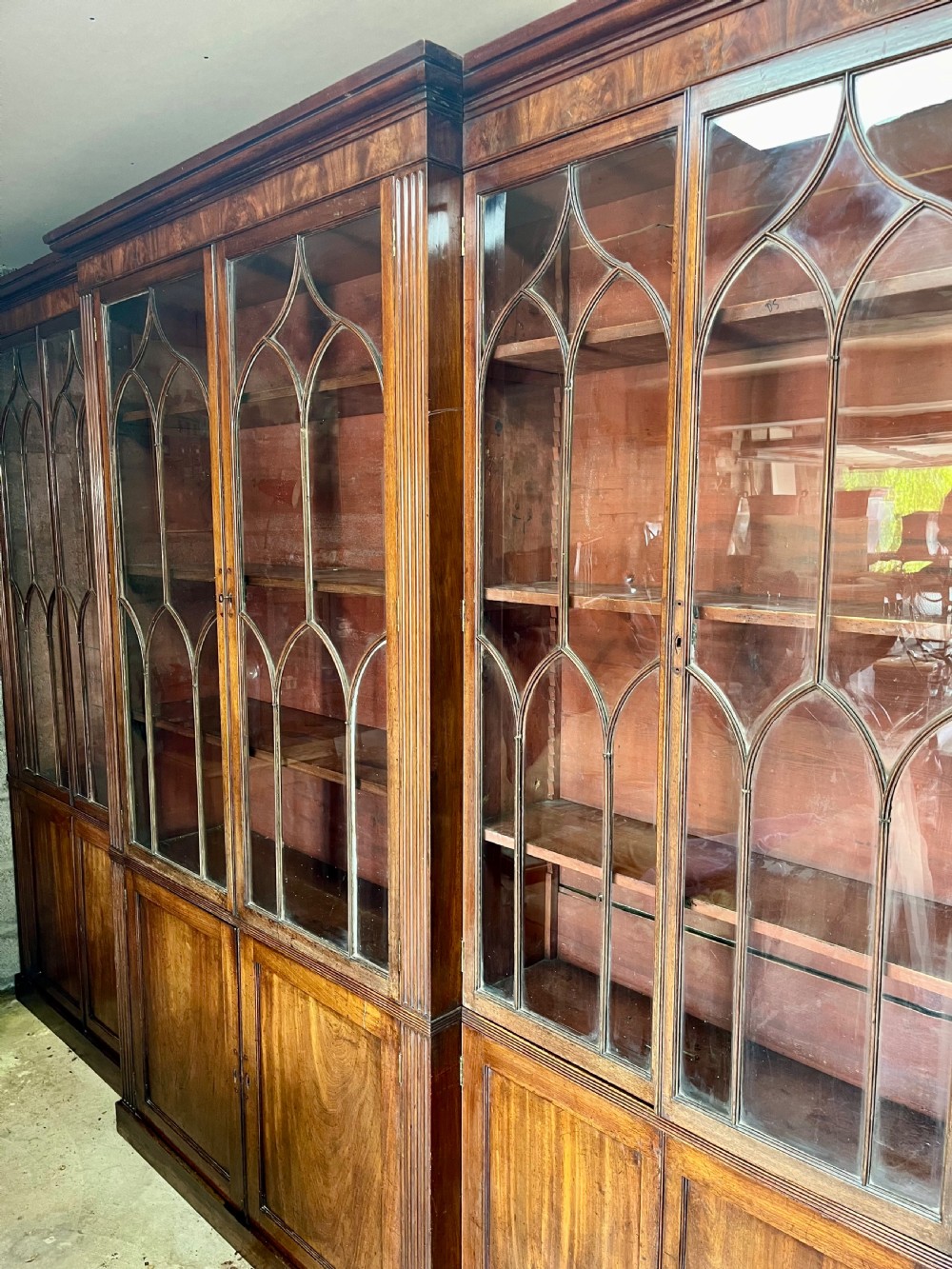 Large regency breakfront library bookcase  View VI