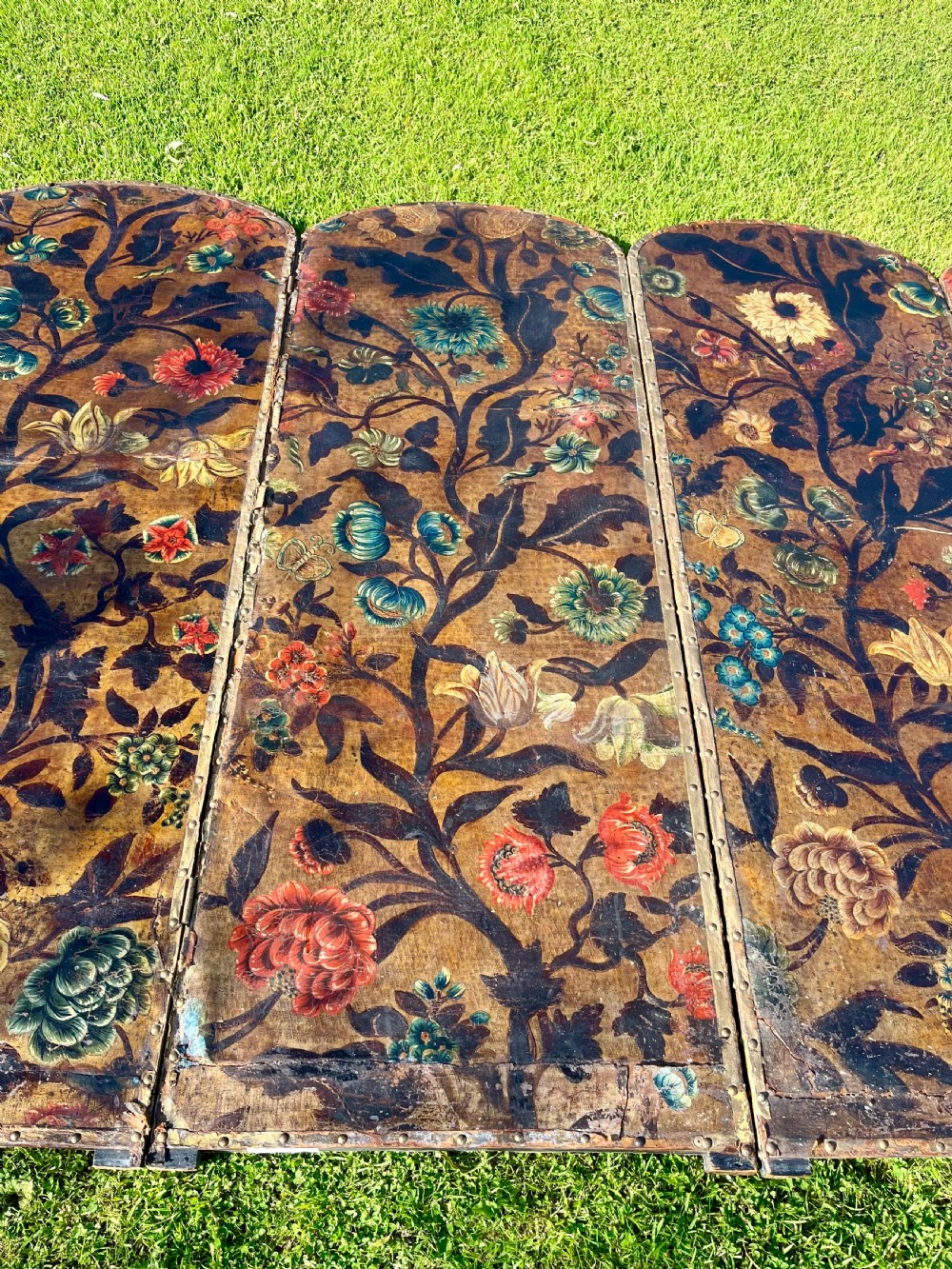 Painted leather four fold screen  View IV