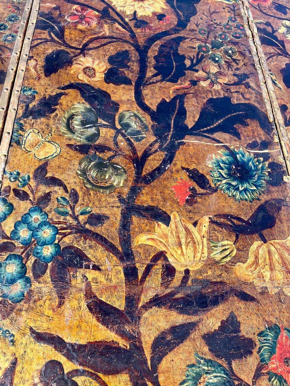 Painted leather four fold screen  View VII