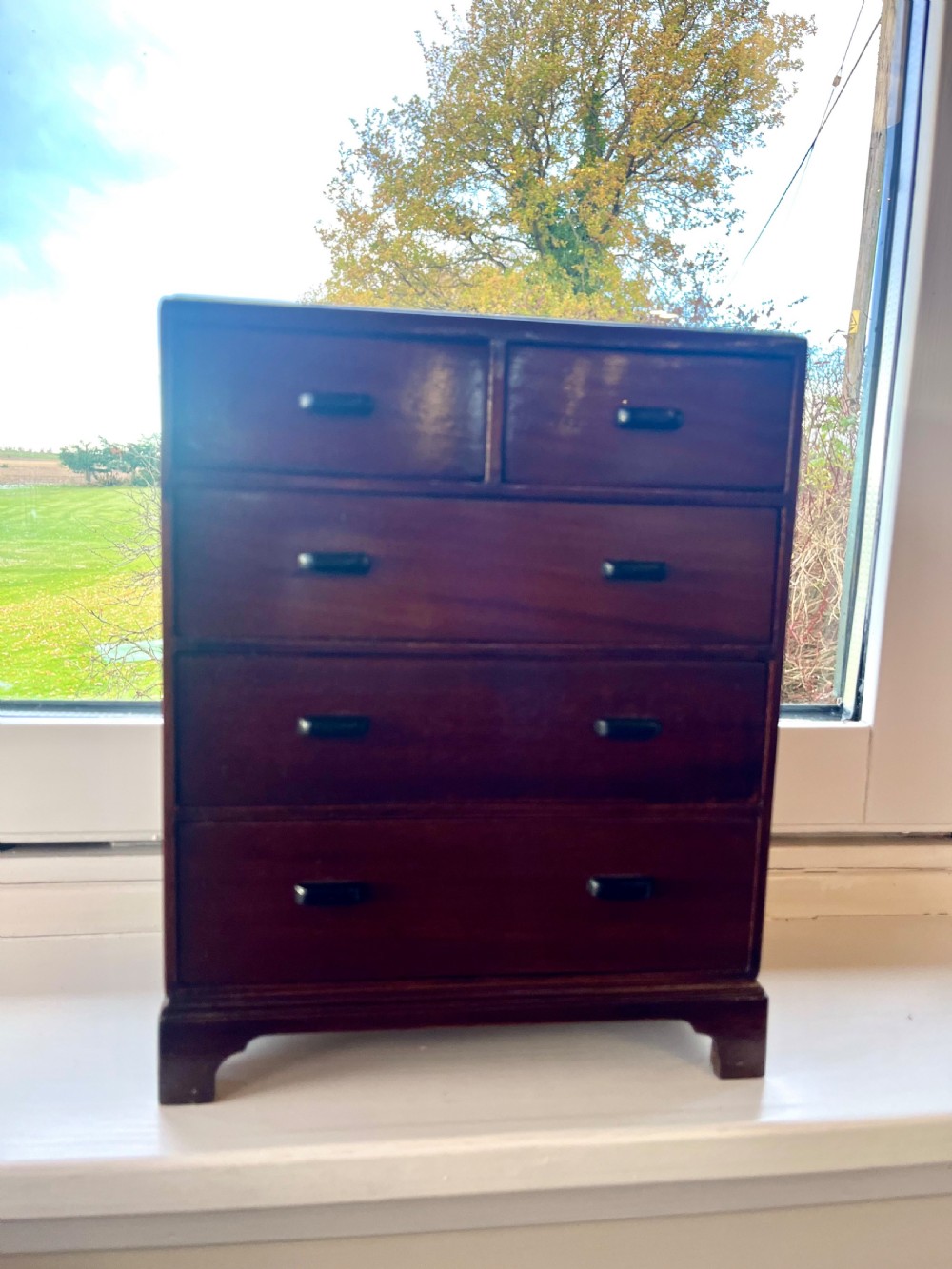 Mahogany miniature apprentice chest of drawers  View II