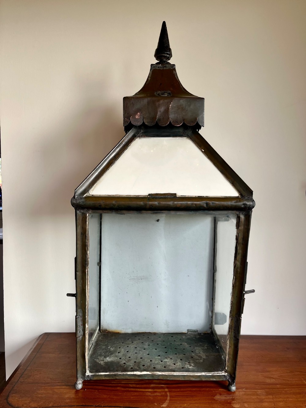 Large copper wall lantern