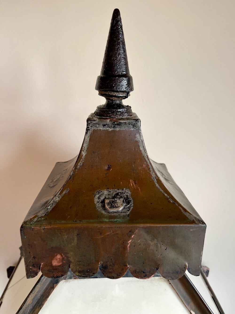 Large copper wall lantern View II