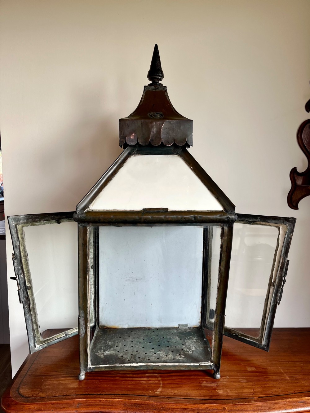 Large copper wall lantern View III