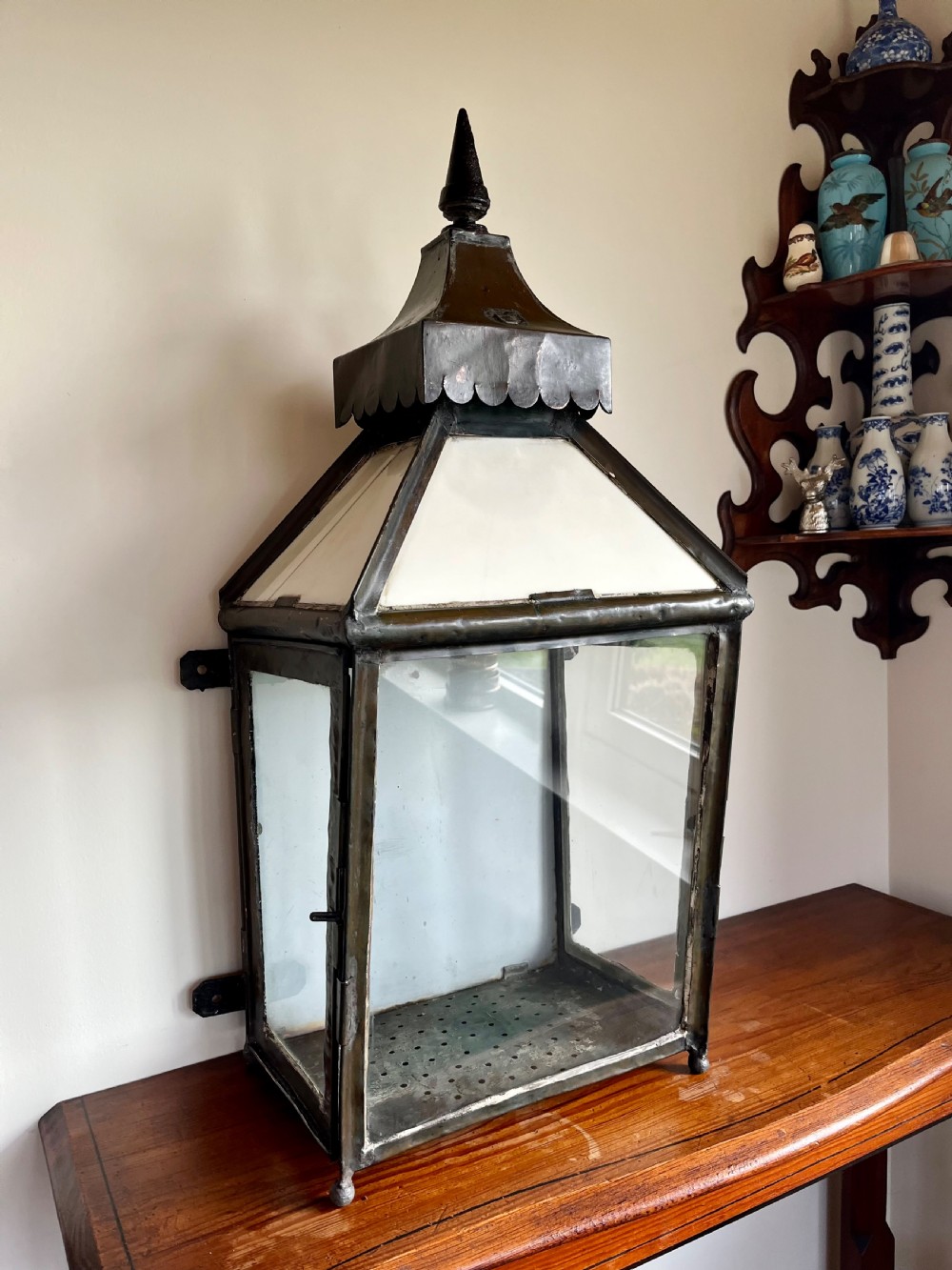 Large copper wall lantern View V