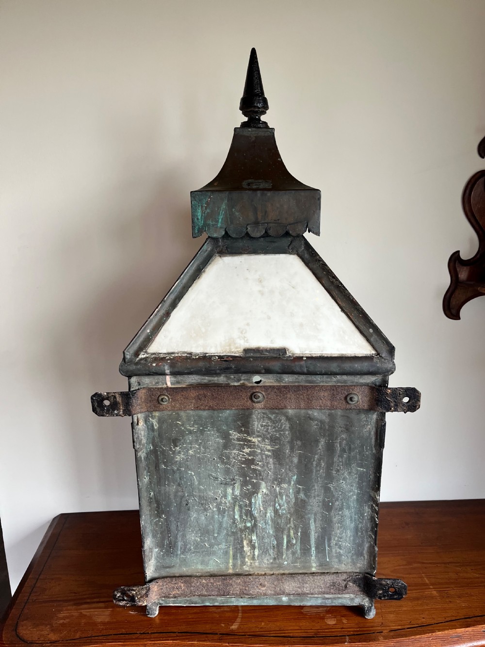 Large copper wall lantern View IX