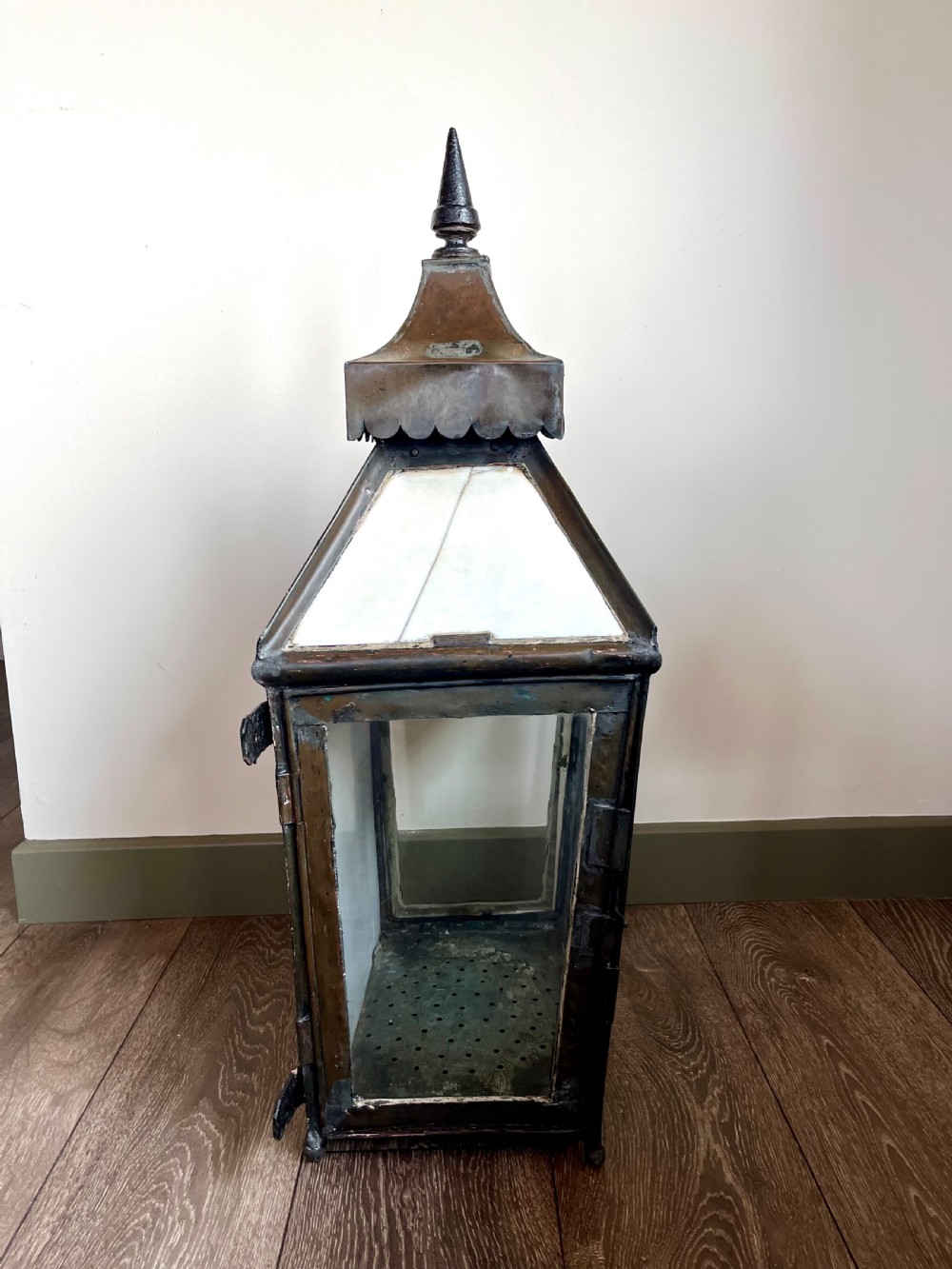 Large copper wall lantern View X