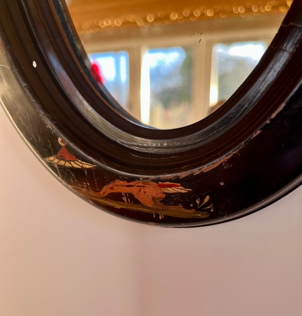 Oval chinoiserie wall mirror  View II