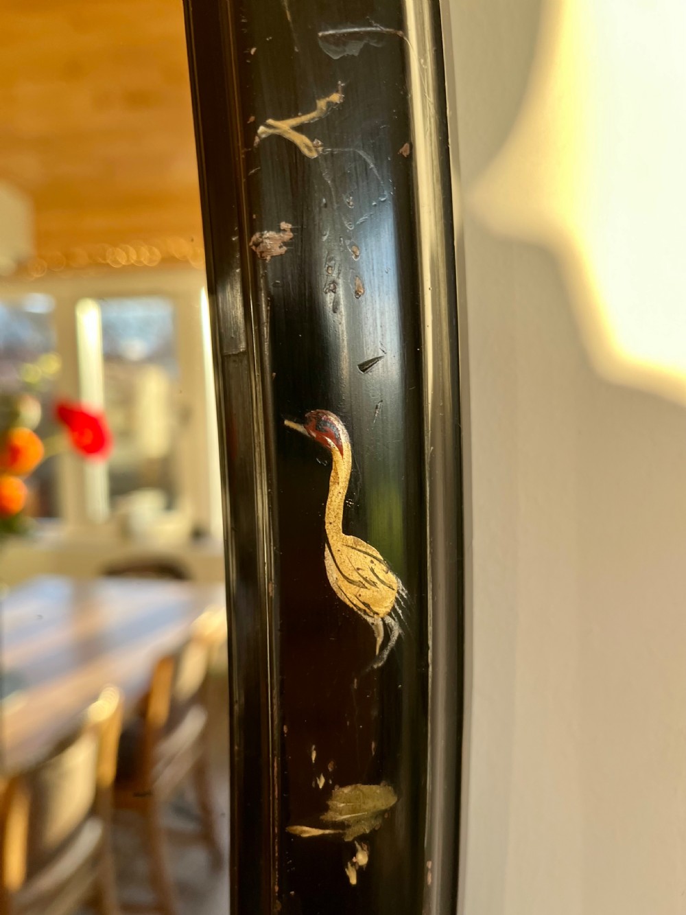 Oval chinoiserie wall mirror  View III