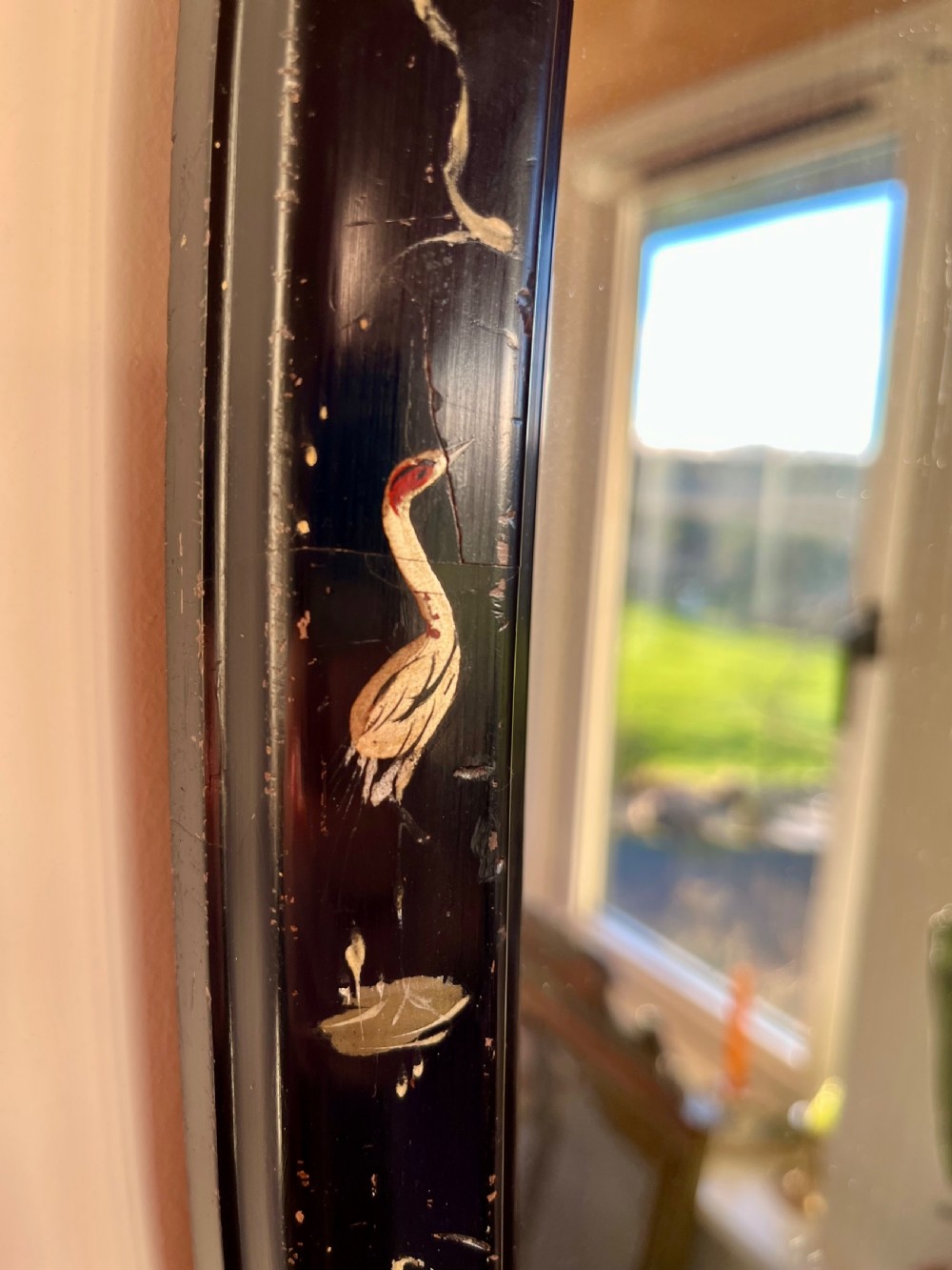 Oval chinoiserie wall mirror  View V