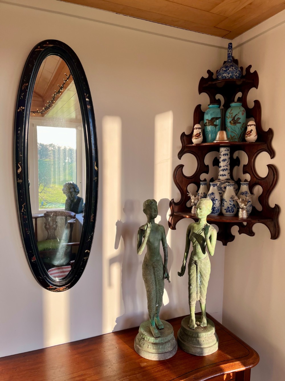 Oval chinoiserie wall mirror  View VI
