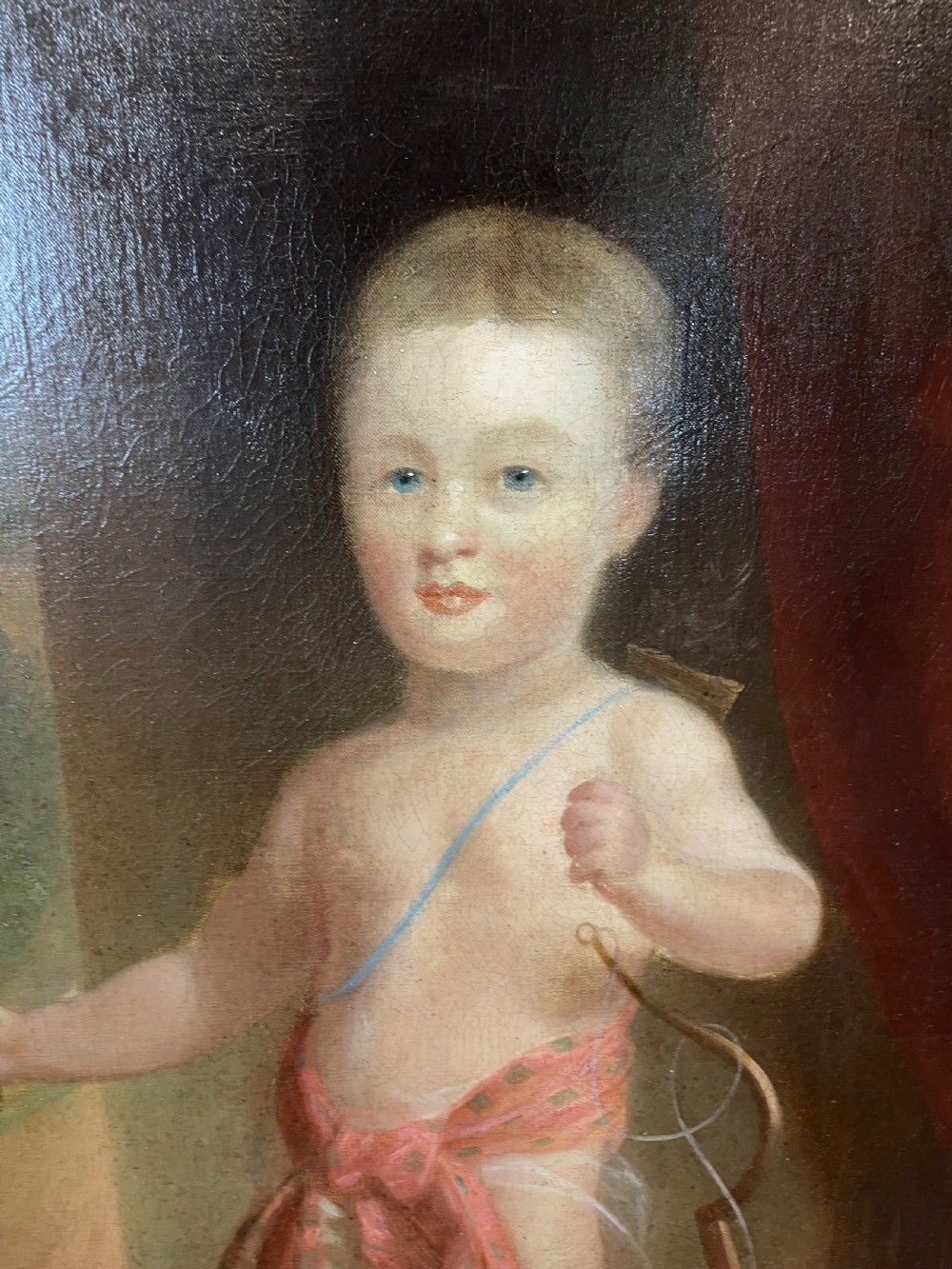 Huge cherub oil portrait  View II