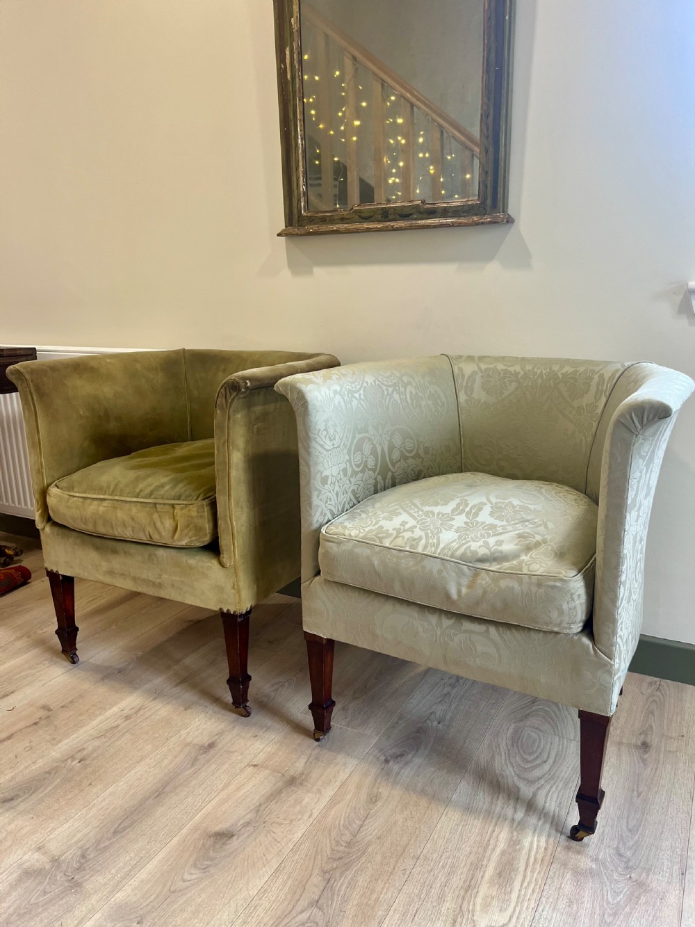 Pair tub armchairs 