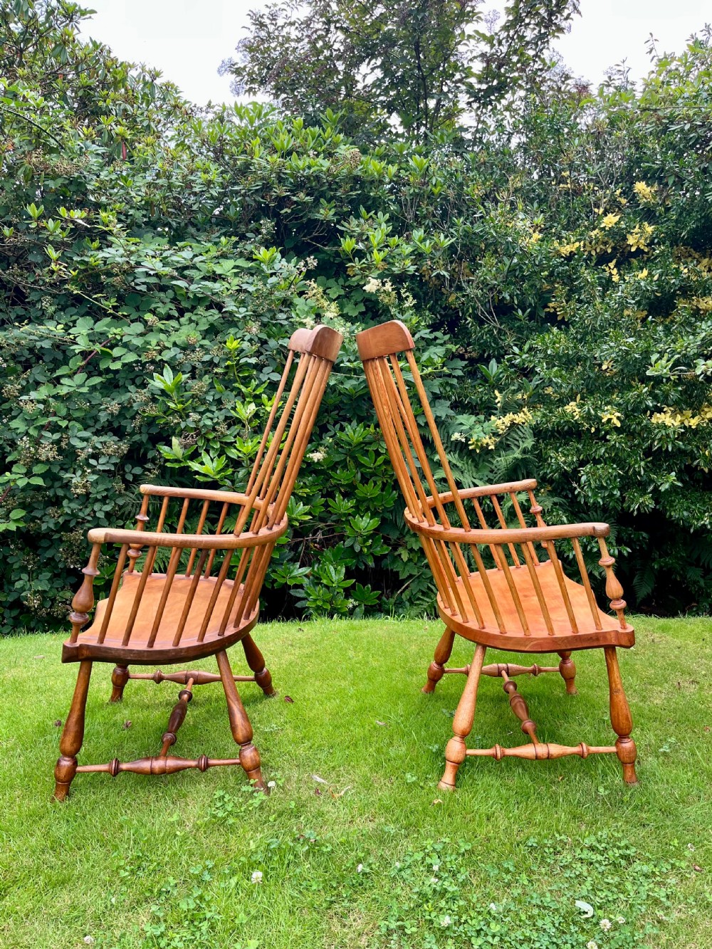Matched pair Scottish Darvel Windsor chairs View VI