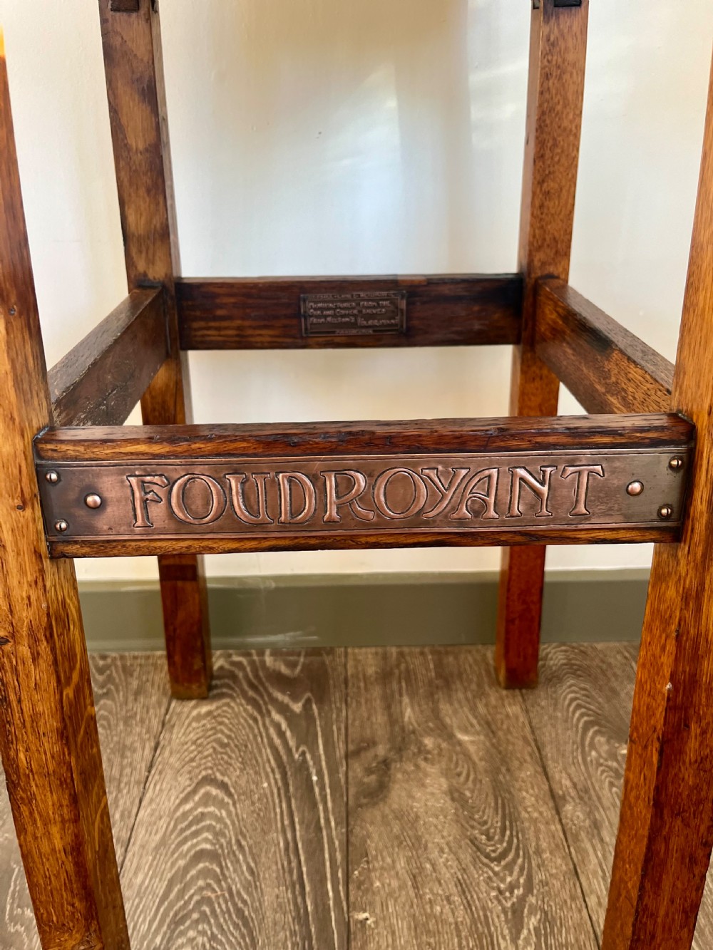 HMS Foudroyant oak and copper occasional table View II