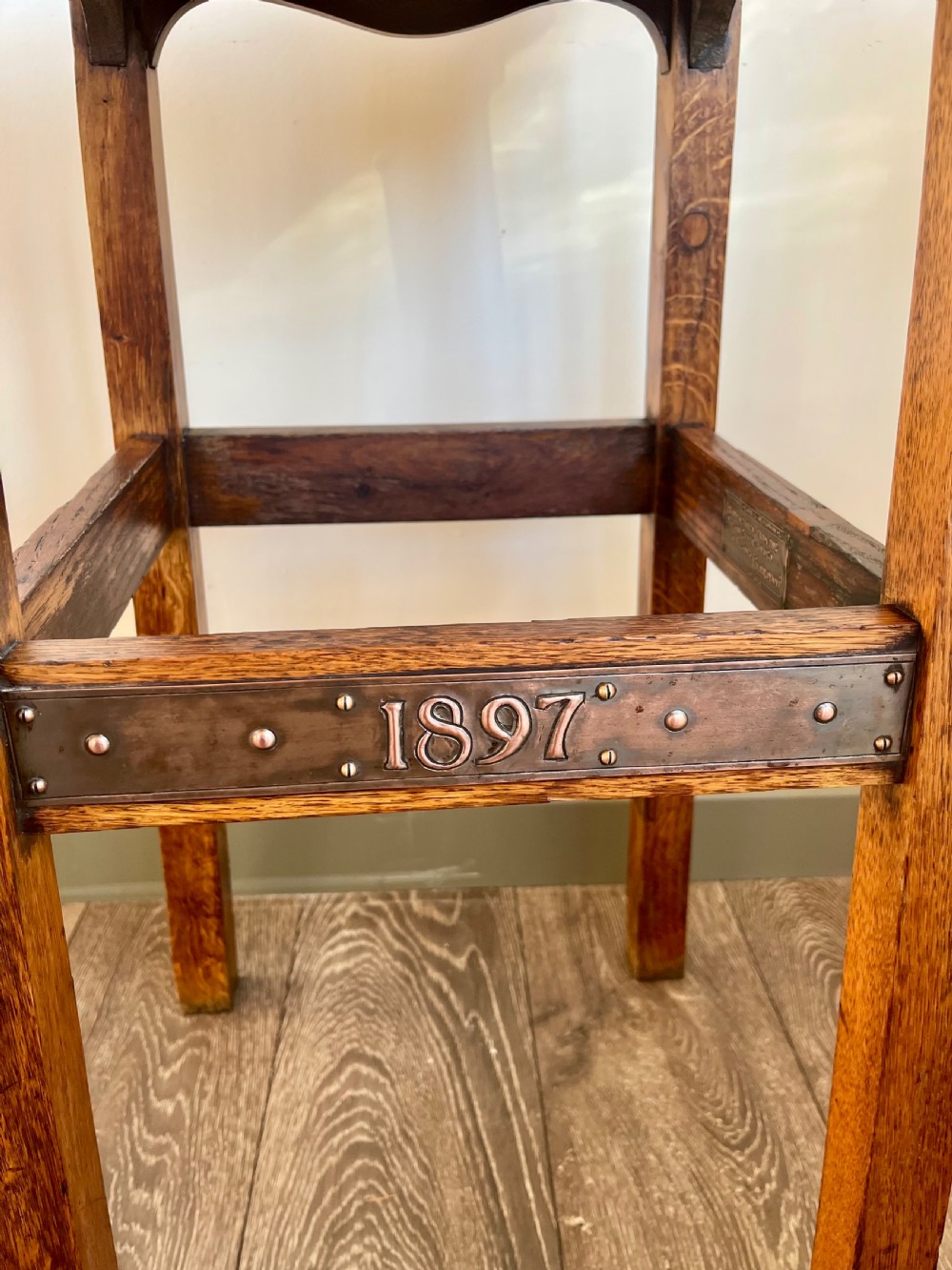 HMS Foudroyant oak and copper occasional table View VI