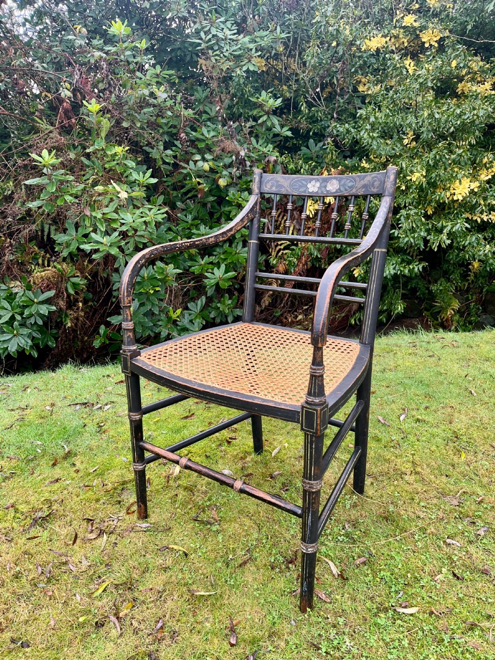 Regency painted open armchair  View VI