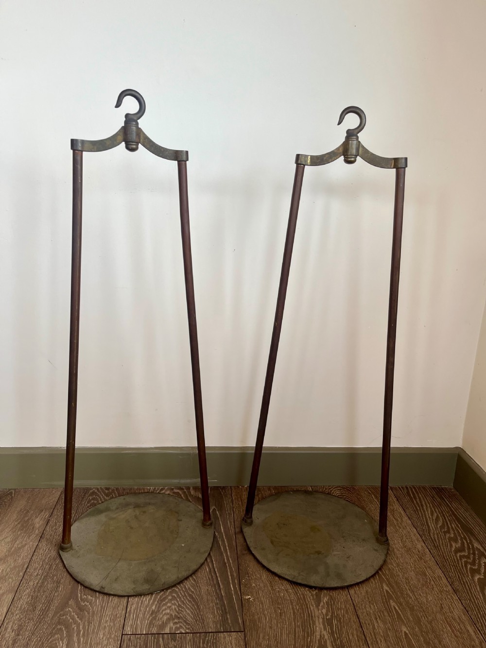 Brass and copper hanging kitchen displays