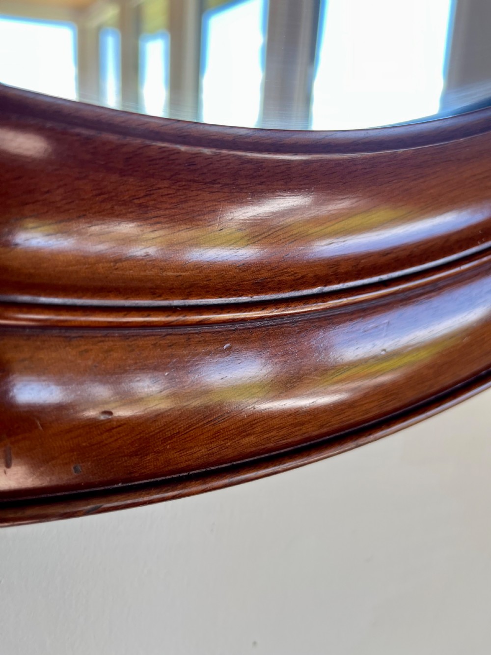 Large circular mahogany wall mirror  View VI