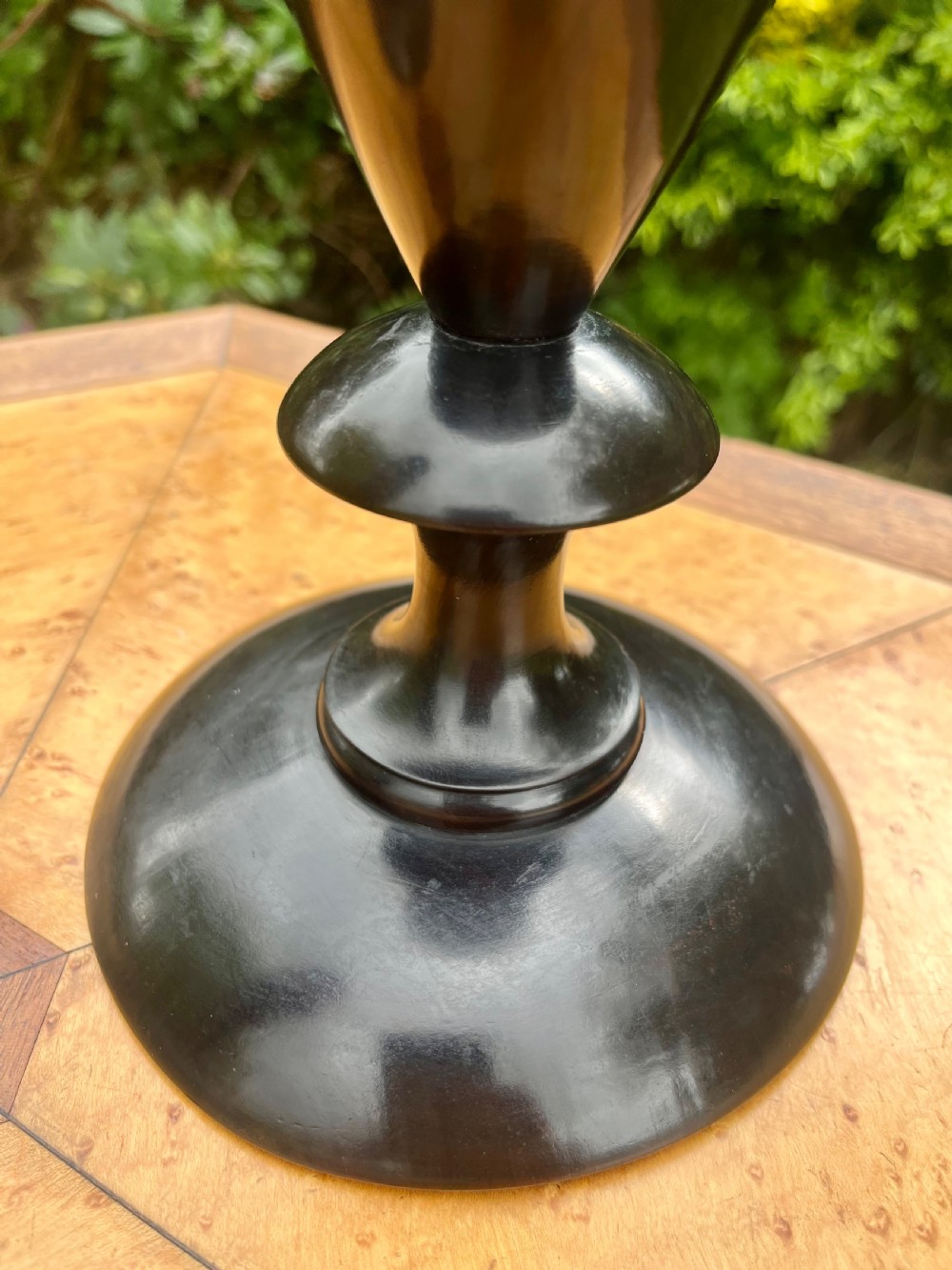 Pair of large lignum vitae vases View IV