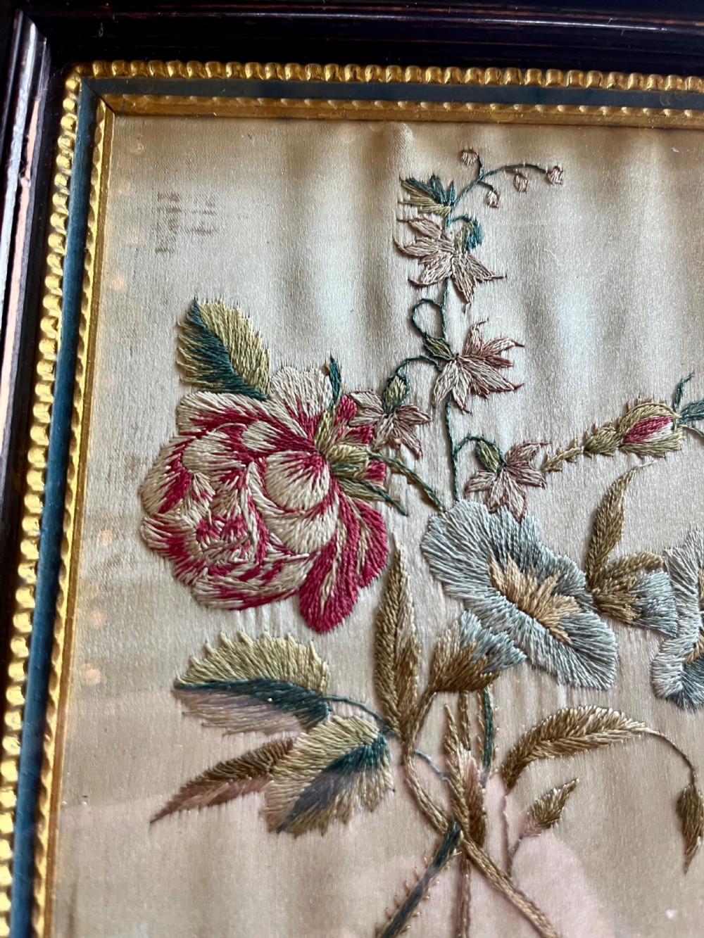 Five regency silkwork  embroidered pictures View VII