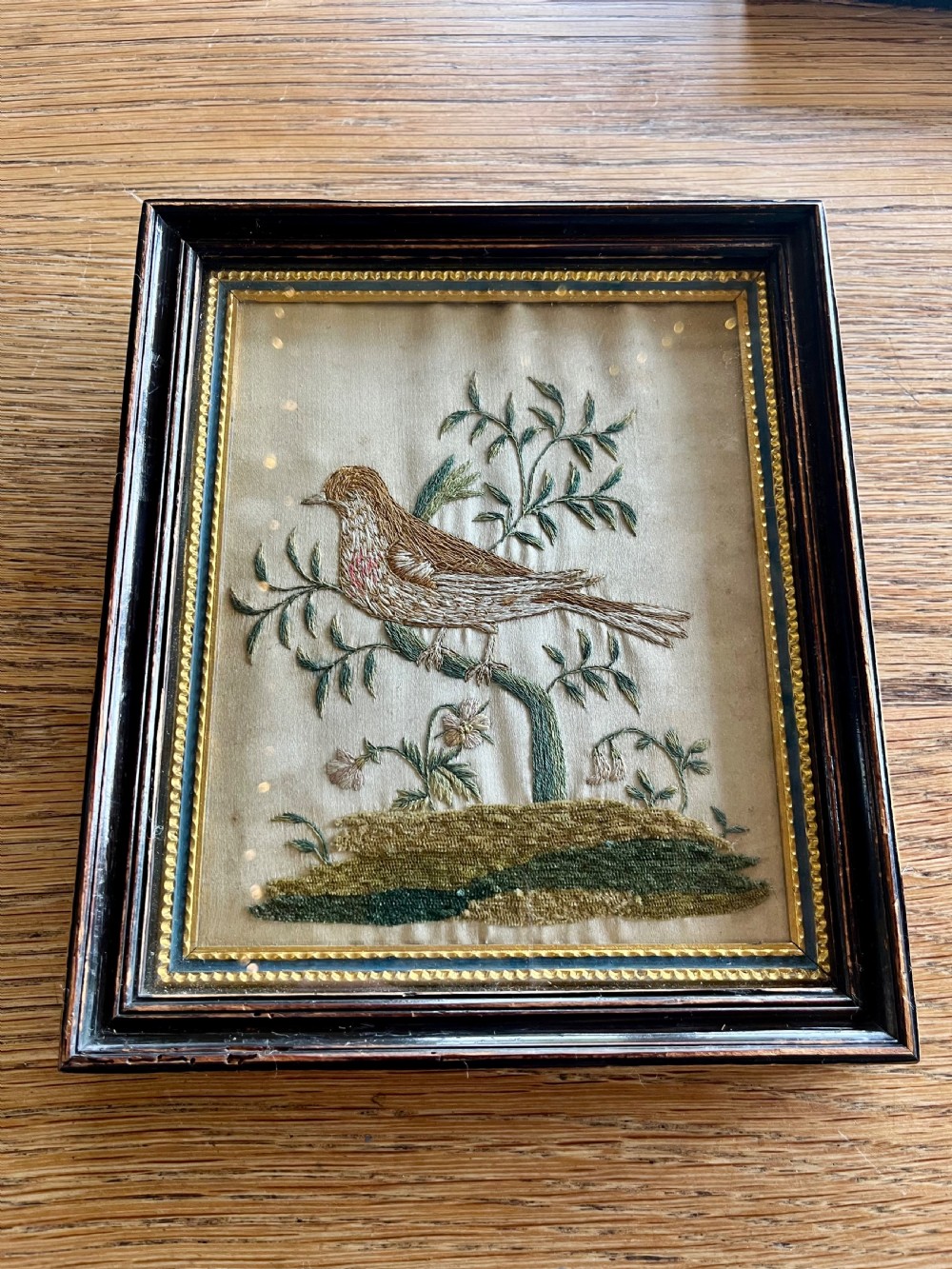 Five regency silkwork  embroidered pictures View VIII