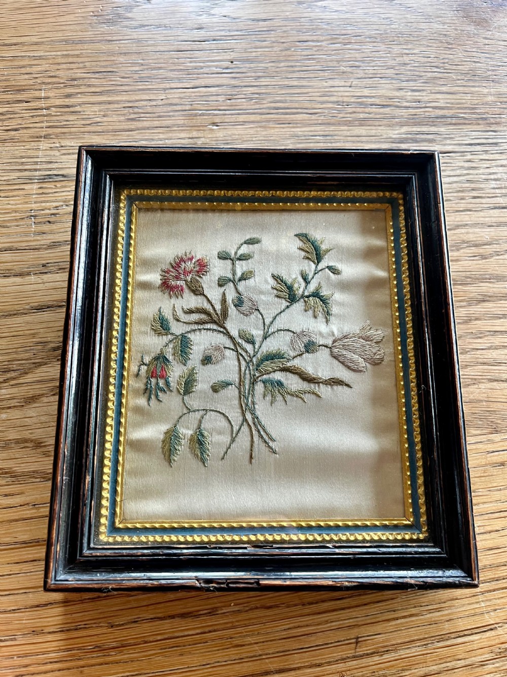 Five regency silkwork  embroidered pictures View IX