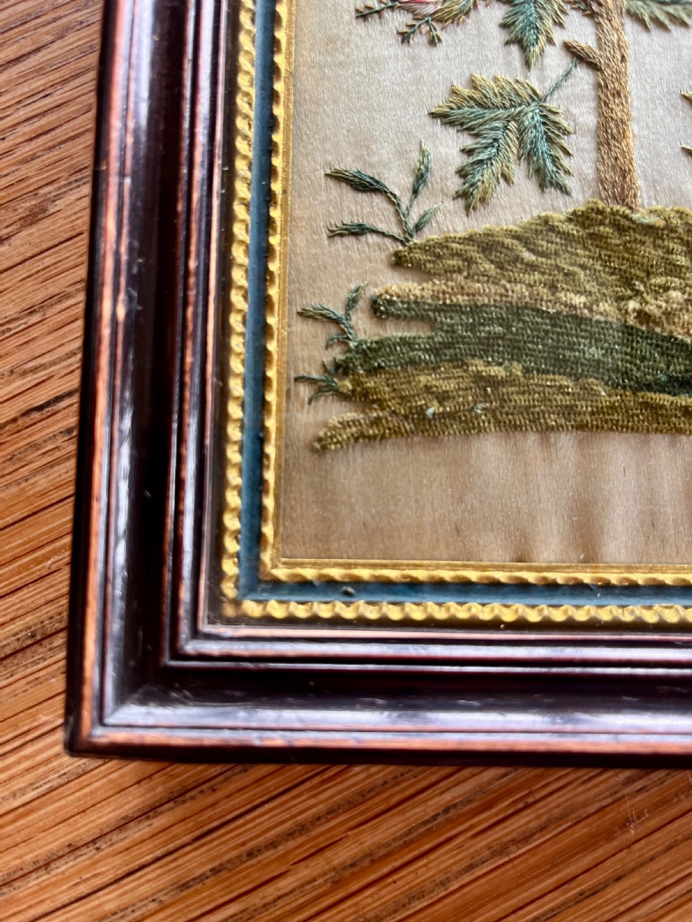 Five regency silkwork  embroidered pictures View XII