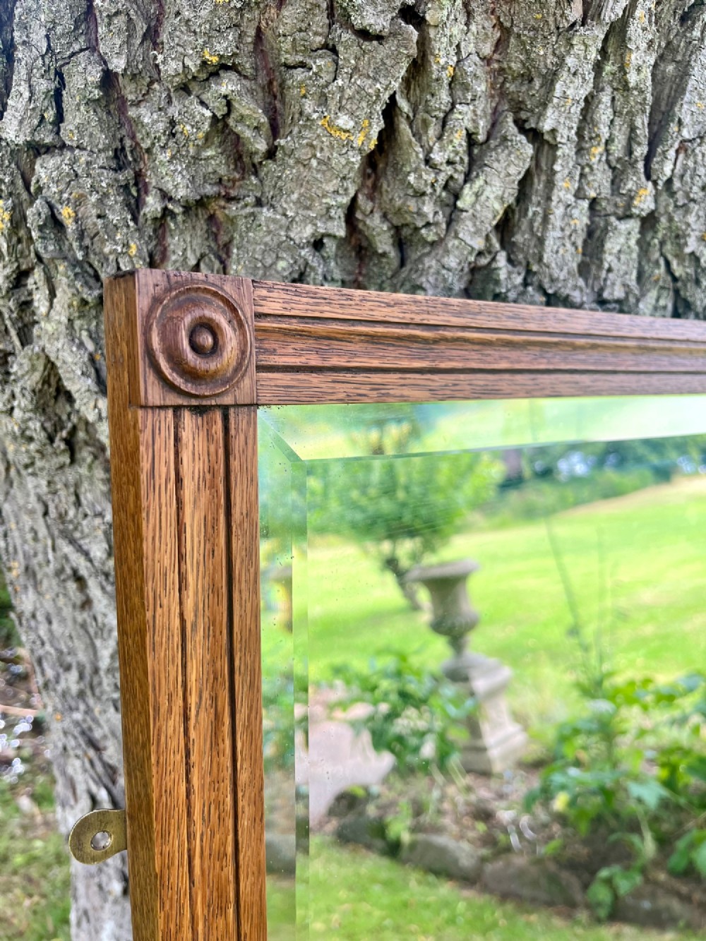 Large oak wall mirror View II
