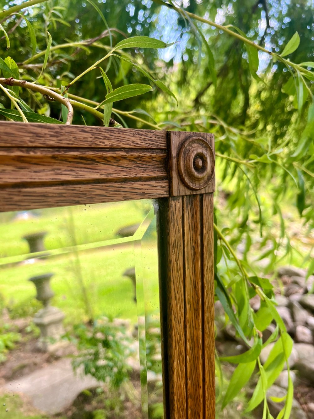 Large oak wall mirror View III