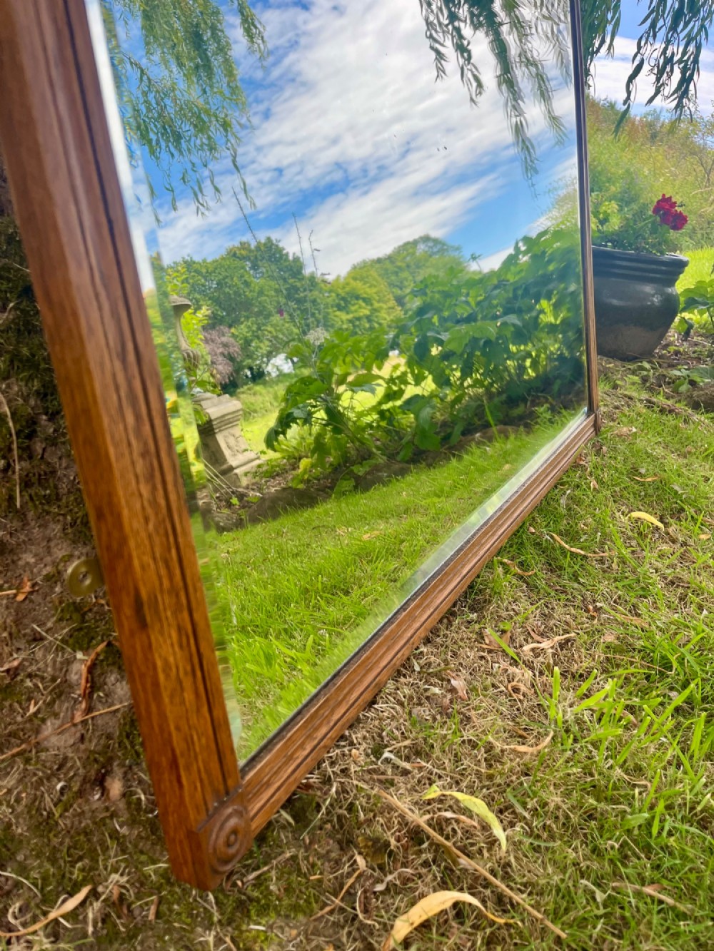Large oak wall mirror View VI