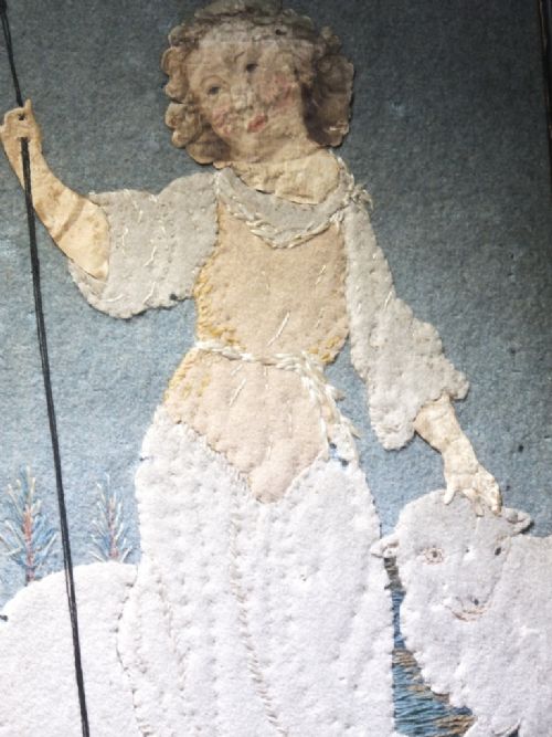 FELTWORK PICTURE OF A SHEPHERDESS - ADDITIONAL PHOTO 2