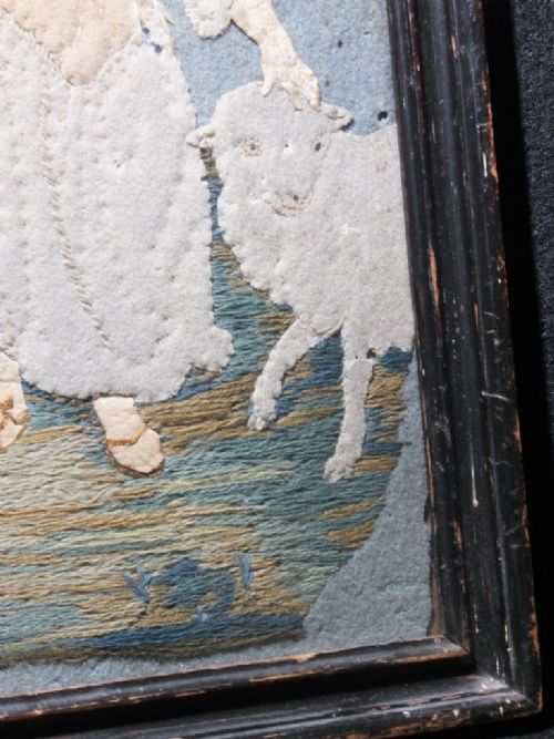 FELTWORK PICTURE OF A SHEPHERDESS - ADDITIONAL PHOTO 3